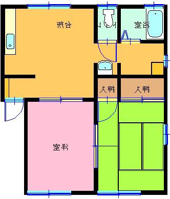 フレグランス高島A(2DK/1階)の間取り写真