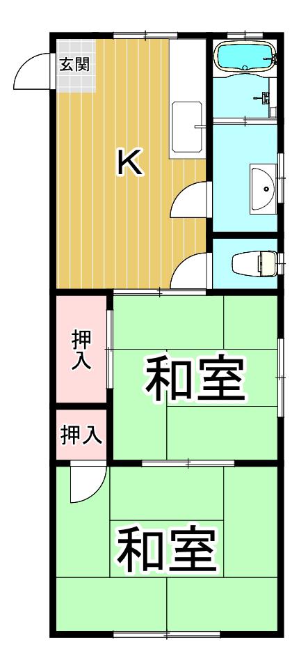 光南ハイツ(2DK/3階)の間取り写真