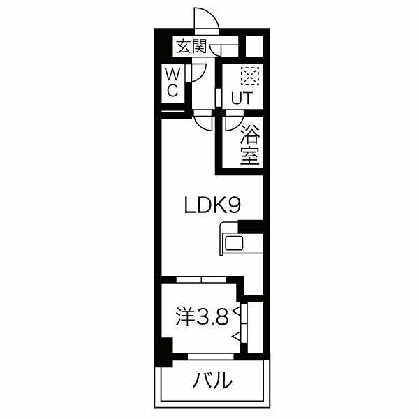リアライズ小路駅前(1LDK/3階)の間取り写真