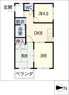 メゾンドM&R(3DK/2階)の間取り写真