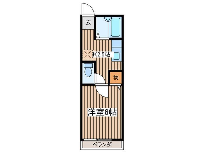 池口ハイツ(1K/2階)の間取り写真