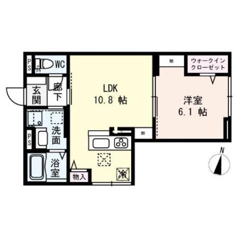 CASA LIBERTY BALANCE THIRD(1LDK/1階)の間取り写真