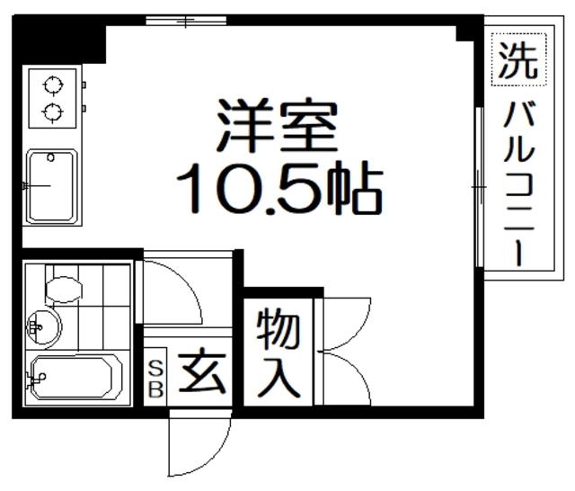 メゾン堀溝(ワンルーム/2階)の間取り写真