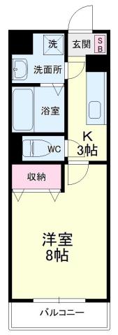 ラルジュ(1K/2階)の間取り写真