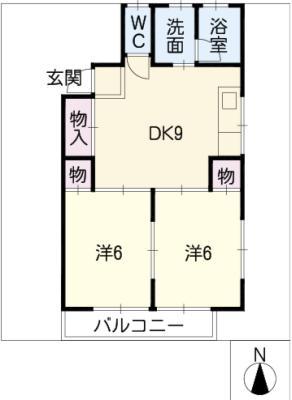 メゾンN・K(2DK/2階)の間取り写真