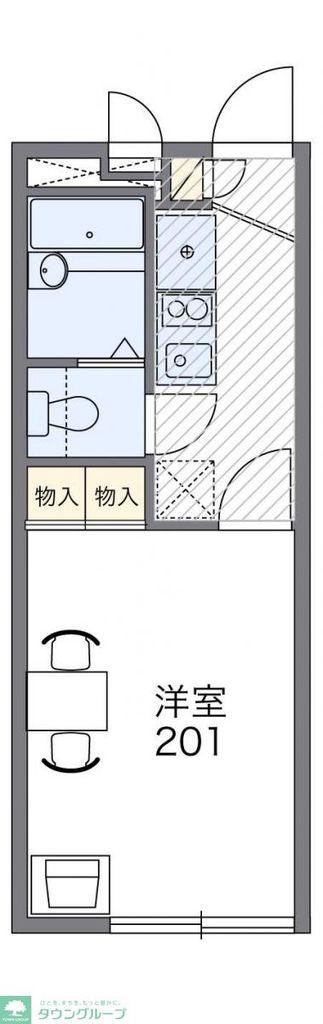 レオパレスソリティア青梅(1K/1階)の間取り写真