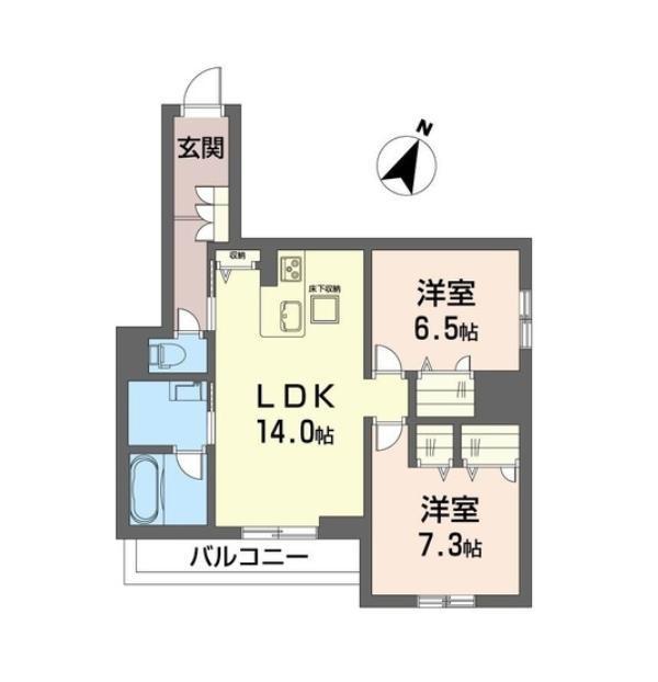 アンシャンテ(2LDK/1階)の間取り写真