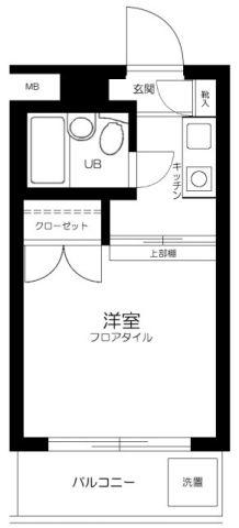 ハイタウン池上第5(1K/3階)の間取り写真