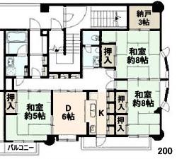 グランうらべ(3SDK/2階)の間取り写真