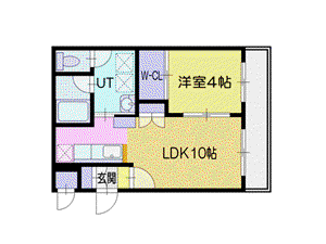 エリオ松並(1LDK/1階)の間取り写真
