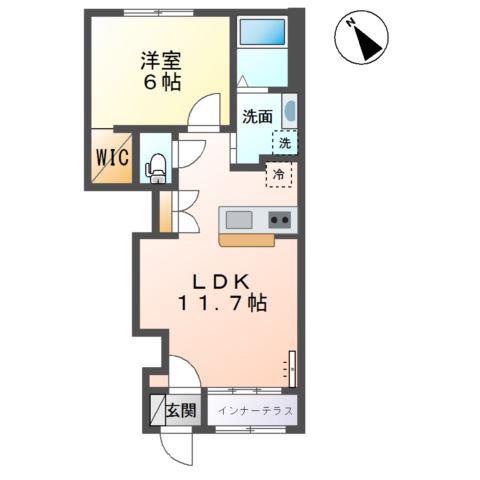 ベルウッド湘南(1LDK/1階)の間取り写真