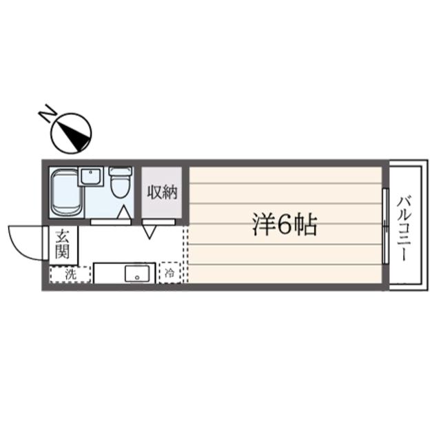 フローラ内田(1K/1階)の間取り写真