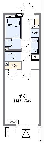 レオネクストカサミラII(1K/3階)の間取り写真