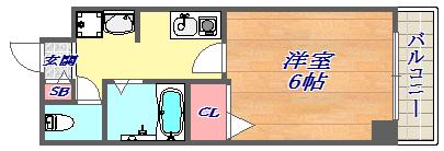 セレブコート(1K/10階)の間取り写真