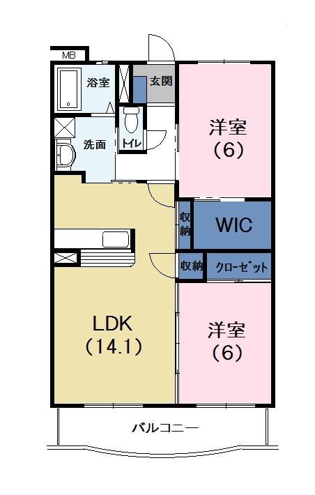 アイヴィ(2LDK/3階)の間取り写真