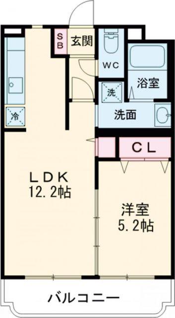 アンフィニNS(1LDK/1階)の間取り写真
