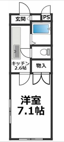 レークハヤI(1K/1階)の間取り写真