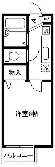 K.CEL.SETAGAYA(1K/1階)の間取り写真