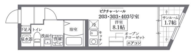 COCOCUBE北千住II(ワンルーム/4階)の間取り写真