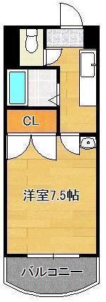 ニューサンリバー10番館(1K/7階)の間取り写真