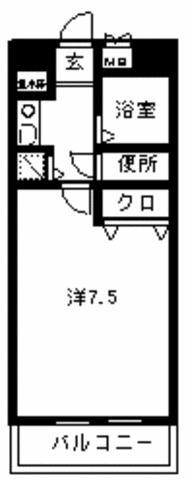 ジェイステージ飯倉(1SK/4階)の間取り写真
