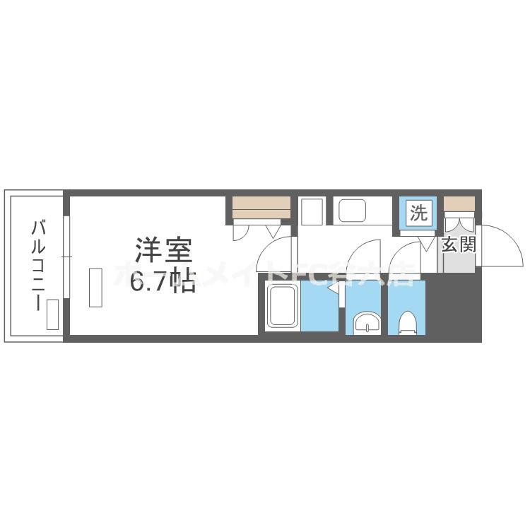 アクアプレイス福島EYE(1K/4階)の間取り写真