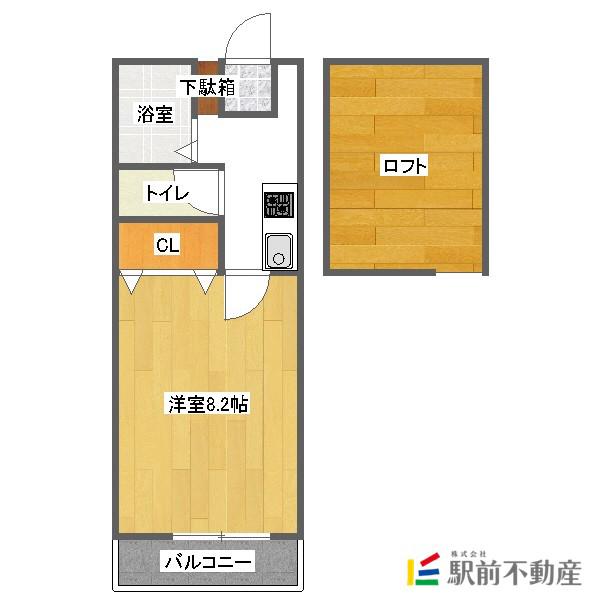 レモンバームⅠ(1K/1階)の間取り写真