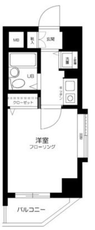 フェニックス笹塚壱番館(1K/4階)の間取り写真