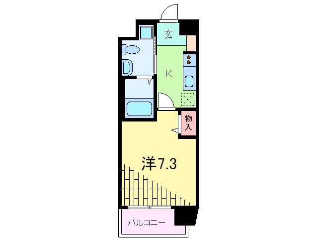 アルファレガロ甲南山手(1K/3階)の間取り写真