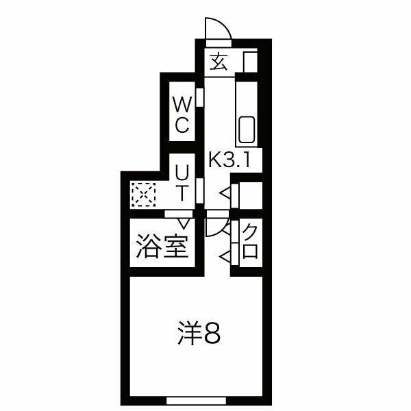 GRAND CLAIRE1(1K/1階)の間取り写真