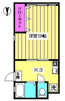 のぞみハイツ(1K/1階)の間取り写真
