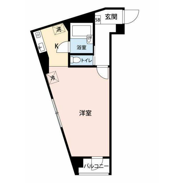 クレステA(1K/2階)の間取り写真