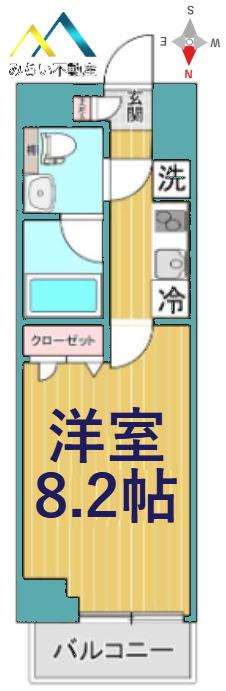 SHOKEN RESIDENCE横浜ウエスト(1K/5階)の間取り写真