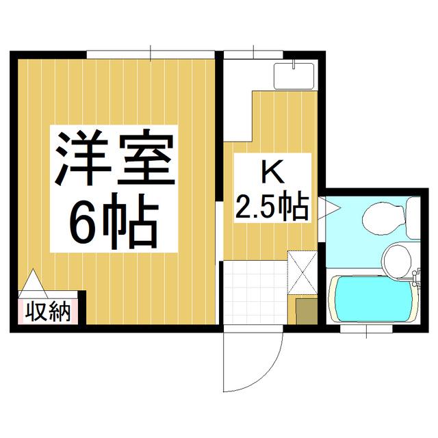 ソレイユK(1K/2階)の間取り写真