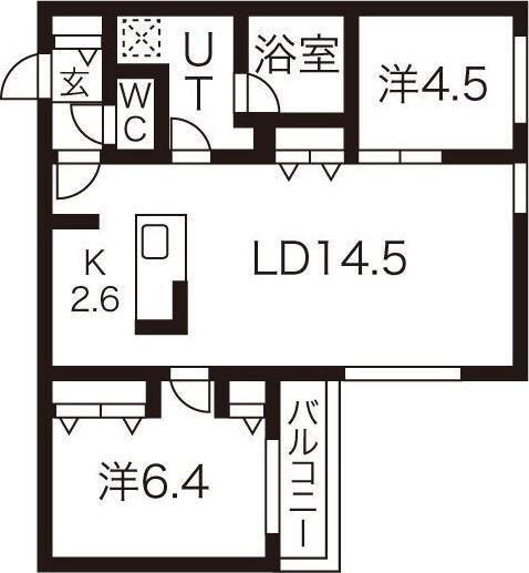 BARNEYS FORTUNATO(2LDK/2階)の間取り写真