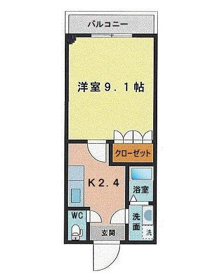 サンパティオ(1K/2階)の間取り写真