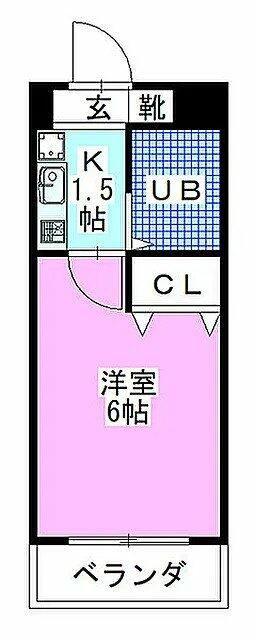 シティクレスト津田沼(1K/2階)の間取り写真