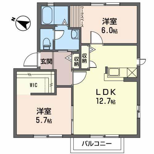マークグリーン(2LDK/2階)の間取り写真