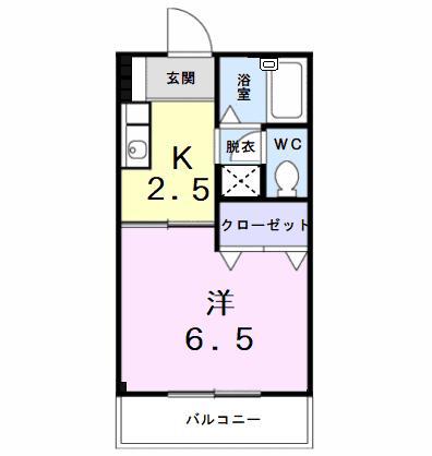 サンヴェール・セイミヤ(1K/2階)の間取り写真