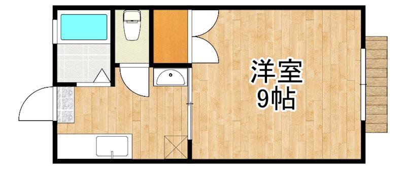 サニーコート A棟(1K/1階)の間取り写真