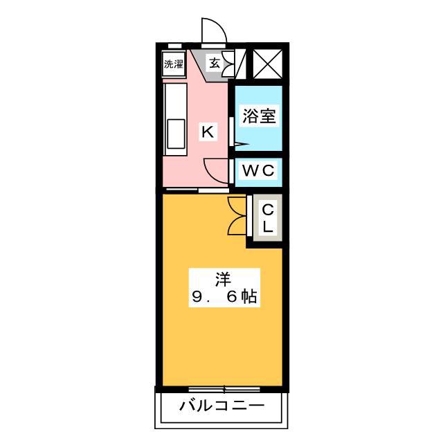 エクセレントII(1K/2階)の間取り写真