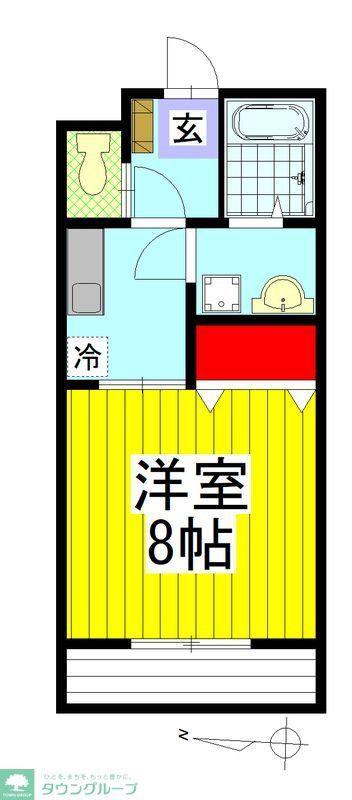 プレステージ原田(1K/1階)の間取り写真