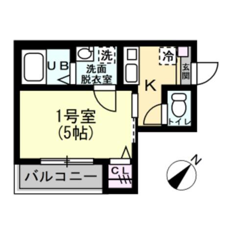 SEAREX横須賀中央(1K/1階)の間取り写真