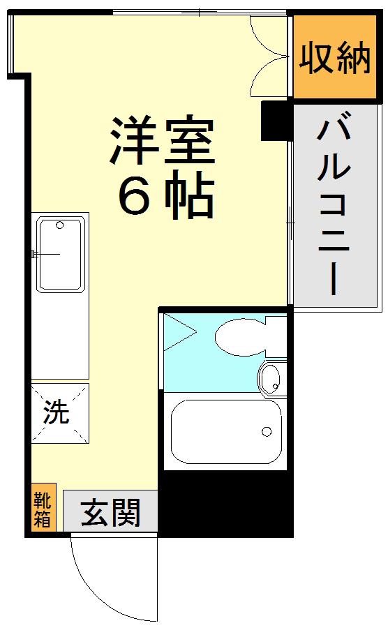 コーポフラワー(ワンルーム/4階)の間取り写真