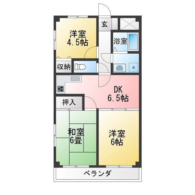 LA・COLLINA(3DK/2階)の間取り写真