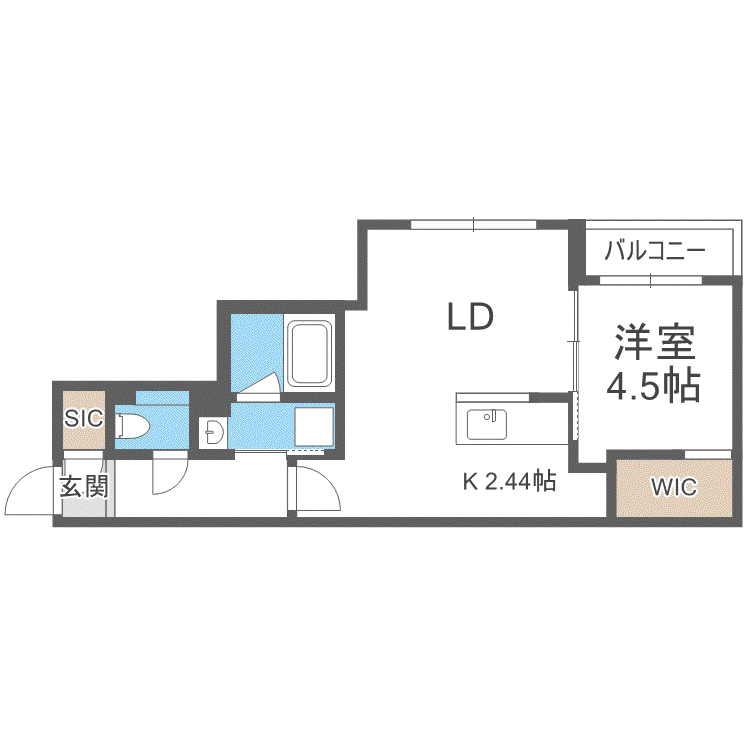 シティプレミア水車町(1LDK/3階)の間取り写真