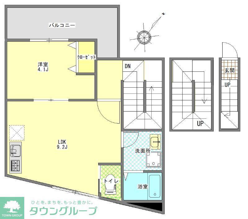 アピチェ西調布(1LDK/3階)の間取り写真