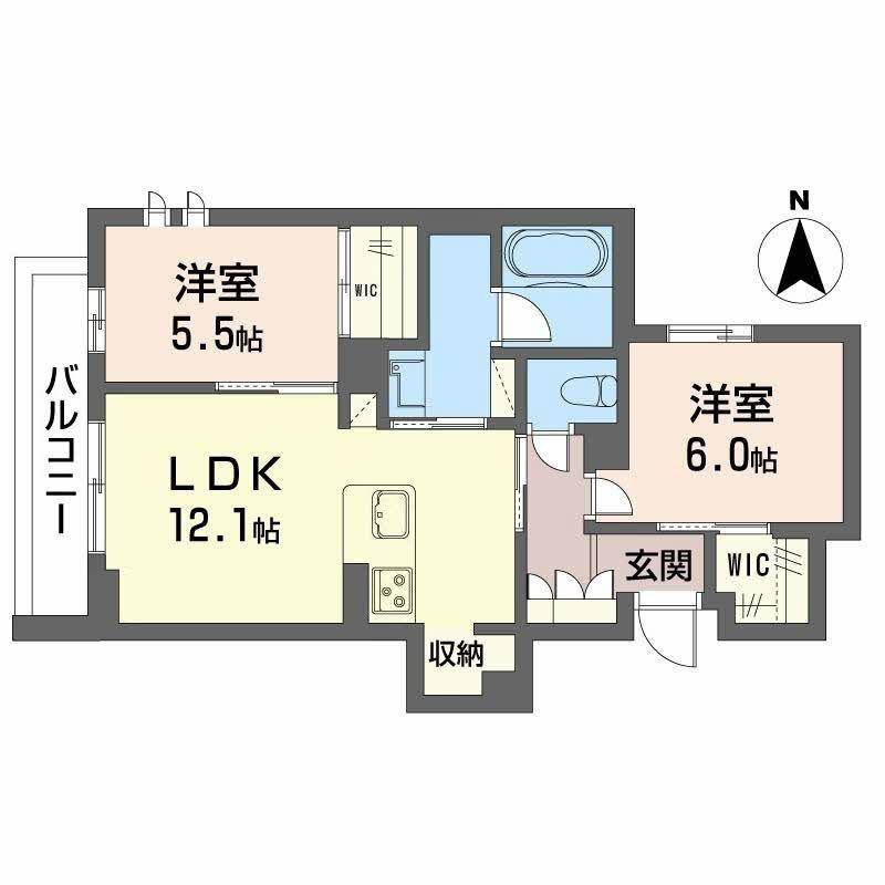 アイ・ヴィラ(2LDK/2階)の間取り写真