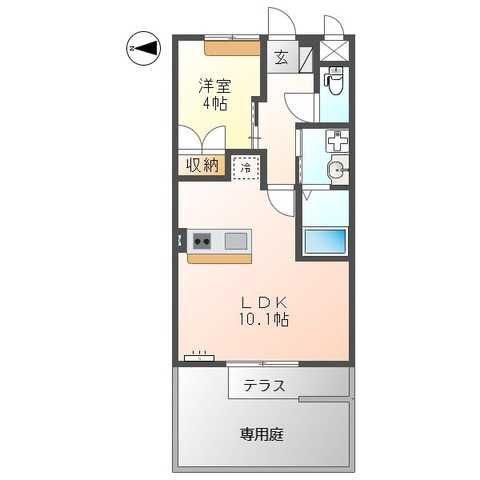 ディア・コンチェルト(1LDK/2階)の間取り写真
