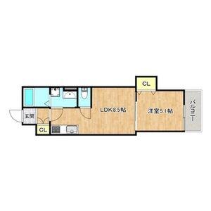 GRAN QUALIR北巽(1LDK/3階)の間取り写真